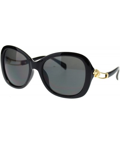 Oversized Diva Womens Coguar Temple Oversized Butterfly Fashion Sunglasses - Black Black - C911N9PKXIJ $20.42