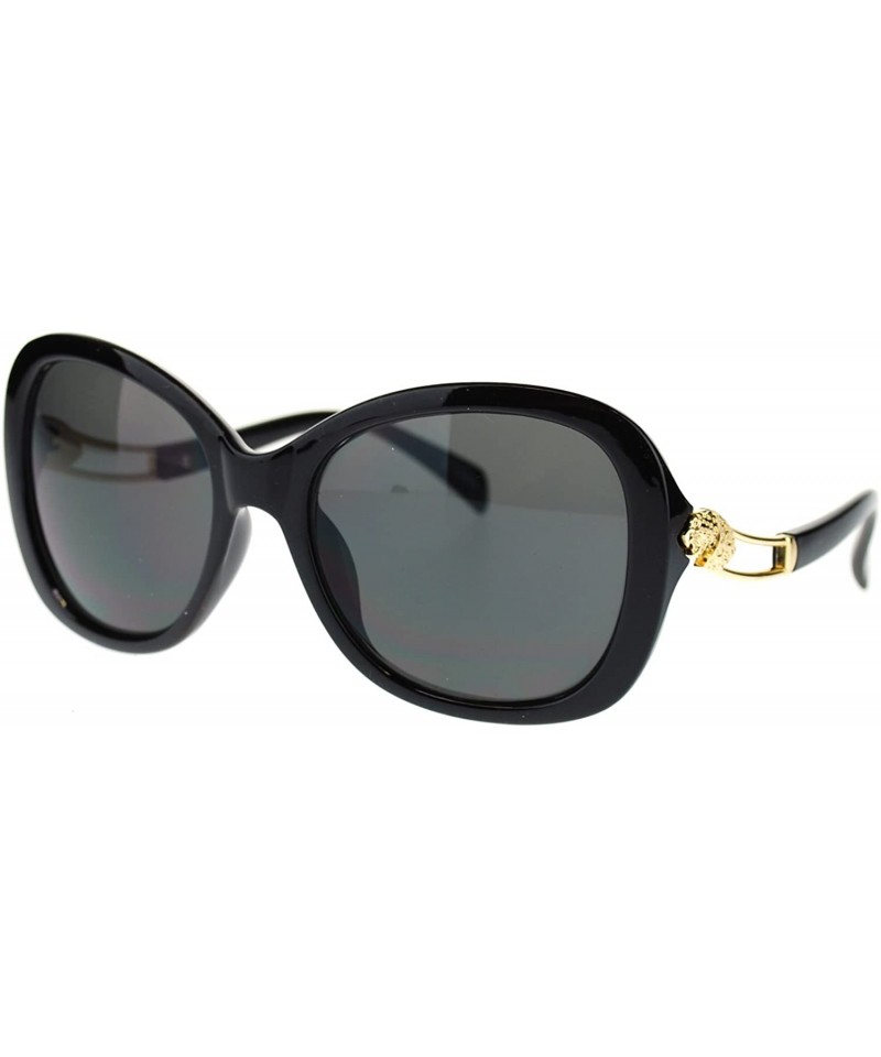 Oversized Diva Womens Coguar Temple Oversized Butterfly Fashion Sunglasses - Black Black - C911N9PKXIJ $20.42