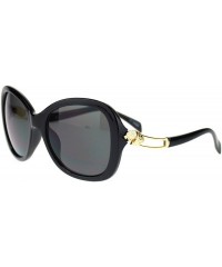 Oversized Diva Womens Coguar Temple Oversized Butterfly Fashion Sunglasses - Black Black - C911N9PKXIJ $20.42