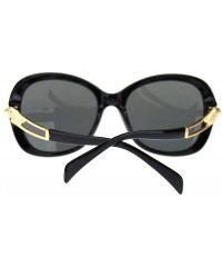 Oversized Diva Womens Coguar Temple Oversized Butterfly Fashion Sunglasses - Black Black - C911N9PKXIJ $20.42
