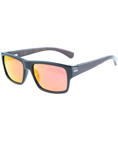 Sport Quality Spring Hings Wood Temples Polarized Sunglasses Red Mirror - Red Mirror - CA12EE0BU2Z $15.96