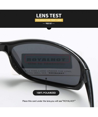 Sport Men Sport Sunglasses Polarized Women UV 400 Protection 65MM Baseball Fashion Style Driving - Black - CI193HAWD9T $17.78