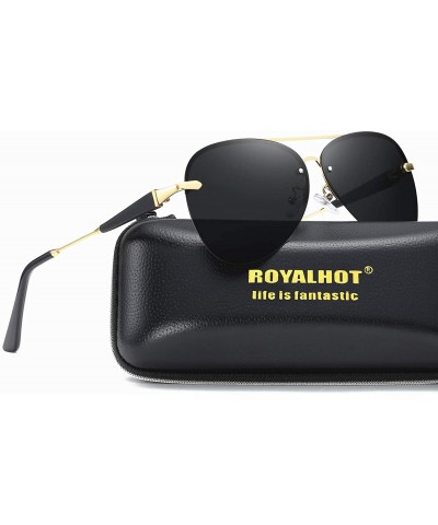 Aviator Polarized Aviator Sunglasses for Men Driving Fishing UV Protection - Gold - CE18YGS4EDA $28.66