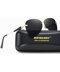 Aviator Polarized Aviator Sunglasses for Men Driving Fishing UV Protection - Gold - CE18YGS4EDA $18.59