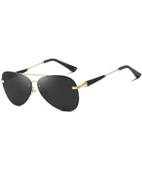 Aviator Polarized Aviator Sunglasses for Men Driving Fishing UV Protection - Gold - CE18YGS4EDA $18.59