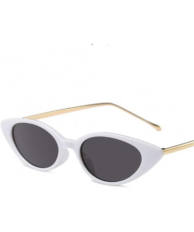 Cat Eye Women Small Cat Eye Sunglasses Classic Oval Metal Frame Sun Glasses for Female Male Shades - 2 - C818QY36S3L $53.36