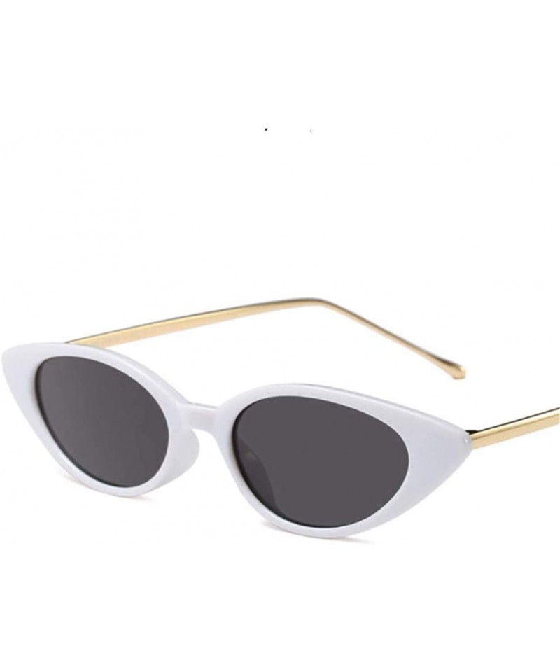 Cat Eye Women Small Cat Eye Sunglasses Classic Oval Metal Frame Sun Glasses for Female Male Shades - 2 - C818QY36S3L $32.89