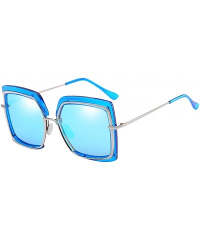 Goggle Metal Inner Sunglasses Retro Transparent Eyewear Goggles UV400 Beach Eyewear - Blue - CK18CGQESG4 $18.95