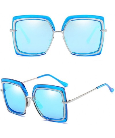 Goggle Metal Inner Sunglasses Retro Transparent Eyewear Goggles UV400 Beach Eyewear - Blue - CK18CGQESG4 $18.95