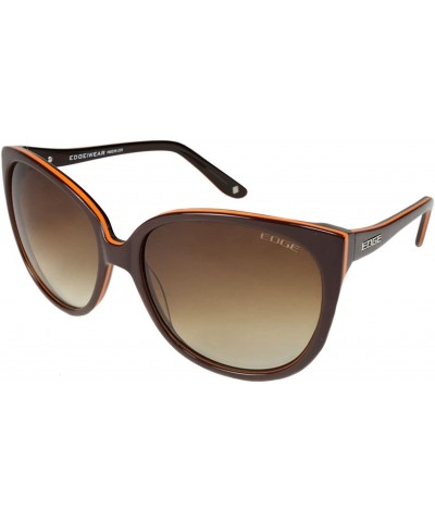 Oversized Women's Handmade Retro Oversized Cat Eye Sunglasses HM235 - Brown/Orange/Black - CZ11L1NSOM3 $33.03