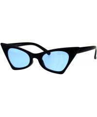 Cat Eye Womens Pimp Color Lens 80s Futuristic Narrow Gothic Cat Eye Sunglasses - Black Blue - CX18E092T85 $11.38