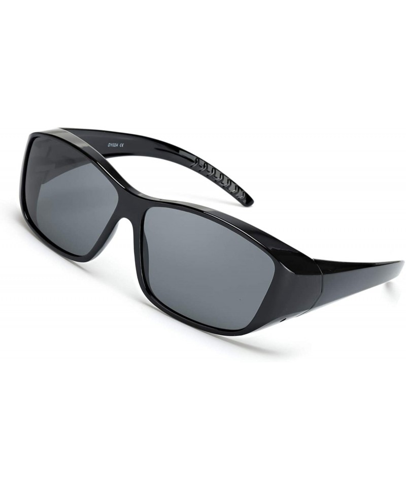 Wrap Sunglasses Polarized Prescription Glasses - Black Wrap Around Glasses for Men Women/ Polarized - C718O2ES9CE $15.32