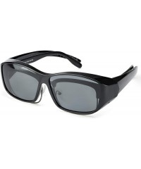 Wrap Sunglasses Polarized Prescription Glasses - Black Wrap Around Glasses for Men Women/ Polarized - C718O2ES9CE $15.32