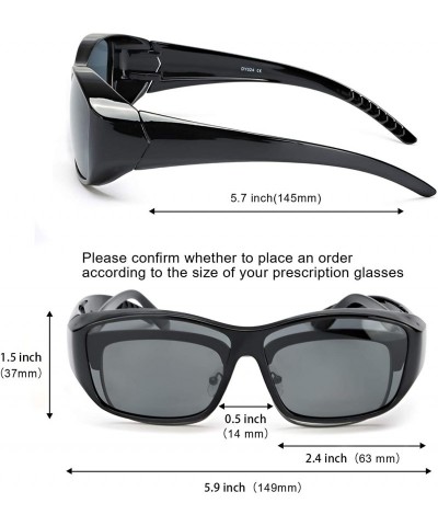 Wrap Sunglasses Polarized Prescription Glasses - Black Wrap Around Glasses for Men Women/ Polarized - C718O2ES9CE $15.32