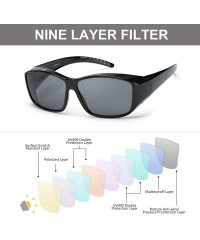 Wrap Sunglasses Polarized Prescription Glasses - Black Wrap Around Glasses for Men Women/ Polarized - C718O2ES9CE $15.32