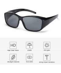 Wrap Sunglasses Polarized Prescription Glasses - Black Wrap Around Glasses for Men Women/ Polarized - C718O2ES9CE $15.32