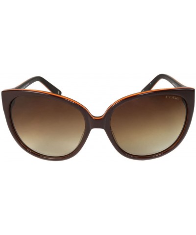 Oversized Women's Handmade Retro Oversized Cat Eye Sunglasses HM235 - Brown/Orange/Black - CZ11L1NSOM3 $33.03