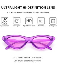 Cat Eye Cat Eye Sunglasses Vintage Mod Style Retro Kurt Cobain Sunglasses - Clear Purple - CP180MHMUCN $9.46