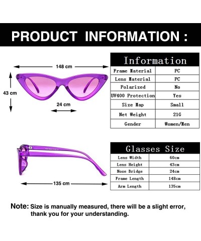 Cat Eye Cat Eye Sunglasses Vintage Mod Style Retro Kurt Cobain Sunglasses - Clear Purple - CP180MHMUCN $9.46