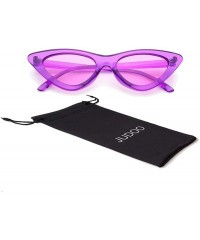 Cat Eye Cat Eye Sunglasses Vintage Mod Style Retro Kurt Cobain Sunglasses - Clear Purple - CP180MHMUCN $9.46