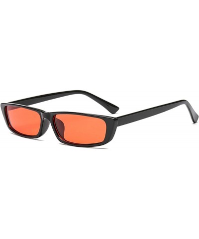 Oversized Classic Retro Designer Style Rectangle Sunglasses for Women PC PC UV 400 Protection Sun glasses - Black Red - CN18T...