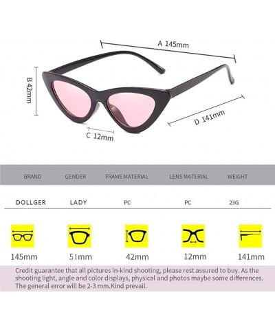 Cat Eye Cat Eye Sunglasses for Women VintageRetro Style Plastic Frame UV 400 Protection - CY18S40HSED $8.42