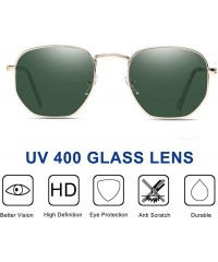 Round Small Square Polarized Sunglasses for Men and Women Polygon Mirrored Lens Sun Glasses - CX18NNWIN2G $11.89