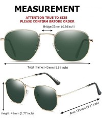 Round Small Square Polarized Sunglasses for Men and Women Polygon Mirrored Lens Sun Glasses - CX18NNWIN2G $11.89