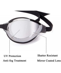 Goggle Swim Goggles- Anti Fog UV Protection Pool Goggles Triathlon Swim Goggles - Silver - C118SODLW23 $10.53