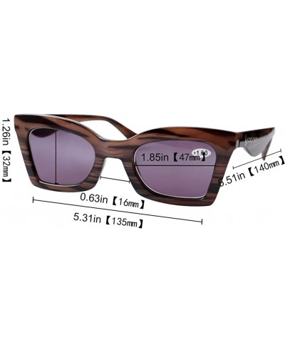 Butterfly Anti-Blue Blocker Light Butterfly Readers Cateye Reading Glasses - Woodgrain Frame/Gray Lenses - CO18ZKER7NK $13.63