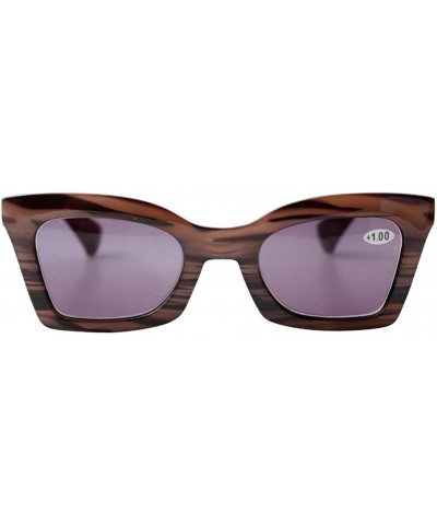 Butterfly Anti-Blue Blocker Light Butterfly Readers Cateye Reading Glasses - Woodgrain Frame/Gray Lenses - CO18ZKER7NK $13.63