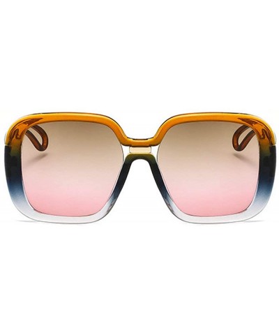 Oversized Fashion Women Oversized Square Sunglasses Trending Colorful Gradient Frame Candy Sun Glasses Shade UV400 - C618M92U...