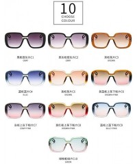 Oversized Fashion Women Oversized Square Sunglasses Trending Colorful Gradient Frame Candy Sun Glasses Shade UV400 - C618M92U...