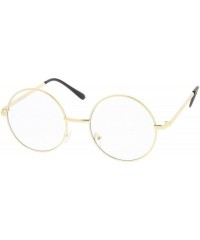 Round Retro Lennon Style Mid Size Metal Frame Clear Lens Round Glasses 51mm - Gold / Clear - CD12MYBECDA $20.37