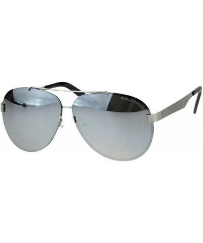 Aviator Polarized Lens Sunglasses Unisex Round Aviator Metal Light Frame - Silver (Silver Mirror) - C518QDS0QNX $23.73