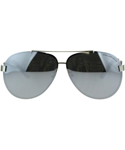 Aviator Polarized Lens Sunglasses Unisex Round Aviator Metal Light Frame - Silver (Silver Mirror) - C518QDS0QNX $15.41