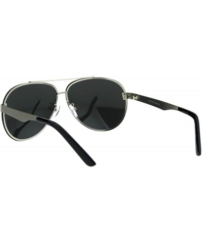 Aviator Polarized Lens Sunglasses Unisex Round Aviator Metal Light Frame - Silver (Silver Mirror) - C518QDS0QNX $15.41