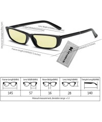 Rectangular Women Party Retro Small Rectangular Eyeglasses Eyewear Outdoor Fashion Fancy Sunglasses - Black/Yellow - CZ1805Q9...