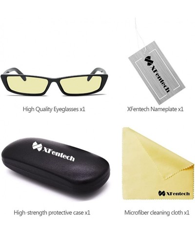 Rectangular Women Party Retro Small Rectangular Eyeglasses Eyewear Outdoor Fashion Fancy Sunglasses - Black/Yellow - CZ1805Q9...