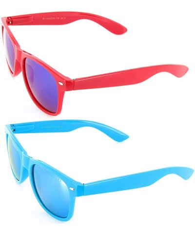 Wayfarer Reflective Color Mirror Mirror Lens Retro Classics Style Sunglasses Gift Box - Style 8 - CW11LBQSE93 $20.14