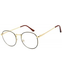 Round round metal Glasses classic Retro Frame for Men Women clear lens Eyewear - Color 7 - CN18MDMQ6NM $10.64