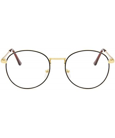 Round round metal Glasses classic Retro Frame for Men Women clear lens Eyewear - Color 7 - CN18MDMQ6NM $10.64
