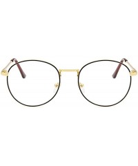 Round round metal Glasses classic Retro Frame for Men Women clear lens Eyewear - Color 7 - CN18MDMQ6NM $10.64