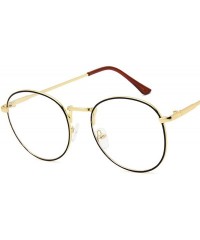 Round round metal Glasses classic Retro Frame for Men Women clear lens Eyewear - Color 7 - CN18MDMQ6NM $10.64