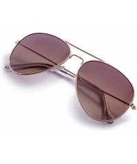 Round Classic Aviator Pilot Flat Lens Sunglasses For Men and Women with Protective Bag - 100% UV Protection - CA11UPWKV5J $10.95