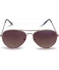 Round Classic Aviator Pilot Flat Lens Sunglasses For Men and Women with Protective Bag - 100% UV Protection - CA11UPWKV5J $10.95