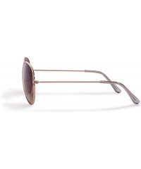 Round Classic Aviator Pilot Flat Lens Sunglasses For Men and Women with Protective Bag - 100% UV Protection - CA11UPWKV5J $10.95