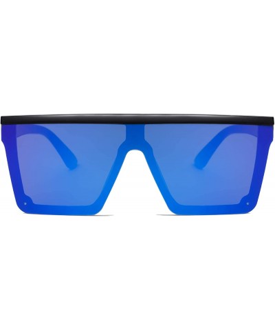 Goggle Suqare Oversized Goggle Sunglasses Women Thick Frame Flat Mirrored Siamese Lens Maxima SJ2117 - C0199UIY7UE $11.55