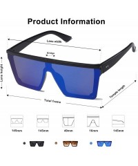 Goggle Suqare Oversized Goggle Sunglasses Women Thick Frame Flat Mirrored Siamese Lens Maxima SJ2117 - C0199UIY7UE $11.55