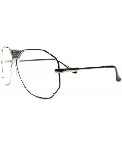 Oversized Retro Hip Hop Swag OG Mens Womens Oversized Lens Square Glasses - Silver - CK18975LKI6 $23.71